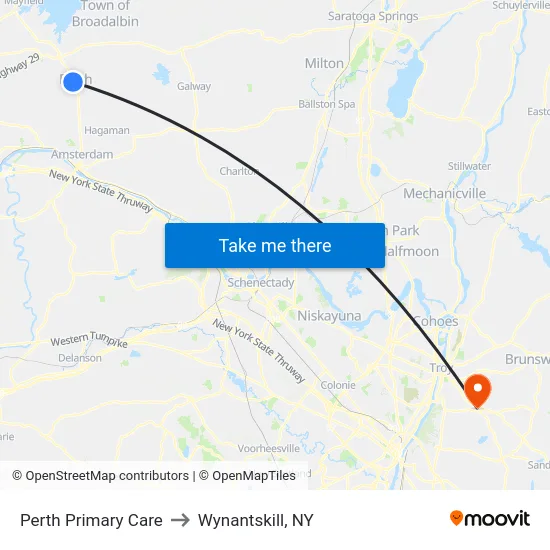 Perth Primary Care to Wynantskill, NY map