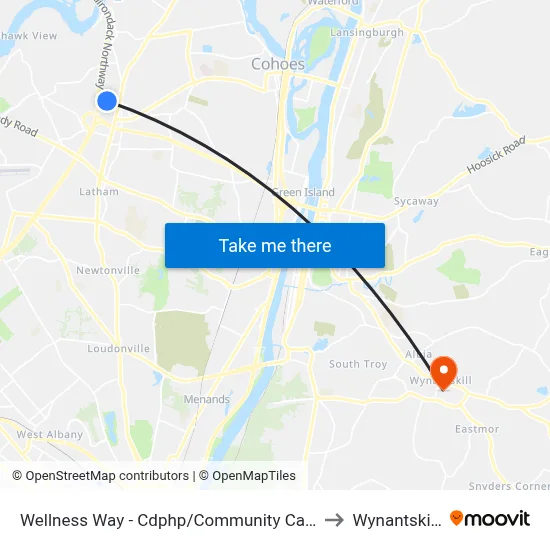 Wellness Way - Cdphp/Community Care Physicians to Wynantskill, NY map