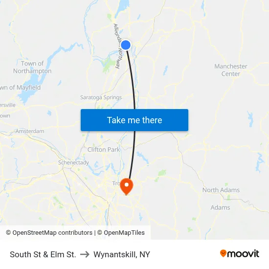 South St & Elm St. to Wynantskill, NY map