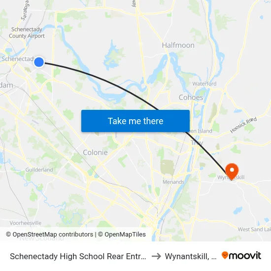 Schenectady High School Rear Entrance to Wynantskill, NY map