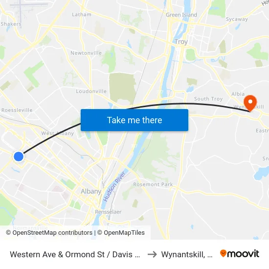 Western Ave & Ormond St / Davis Ave to Wynantskill, NY map