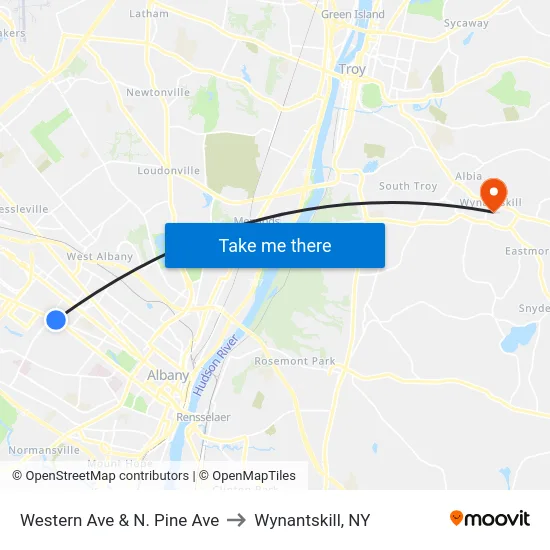 Western Ave & N. Pine Ave to Wynantskill, NY map