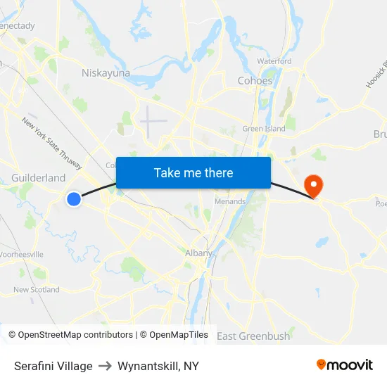 Serafini Village to Wynantskill, NY map