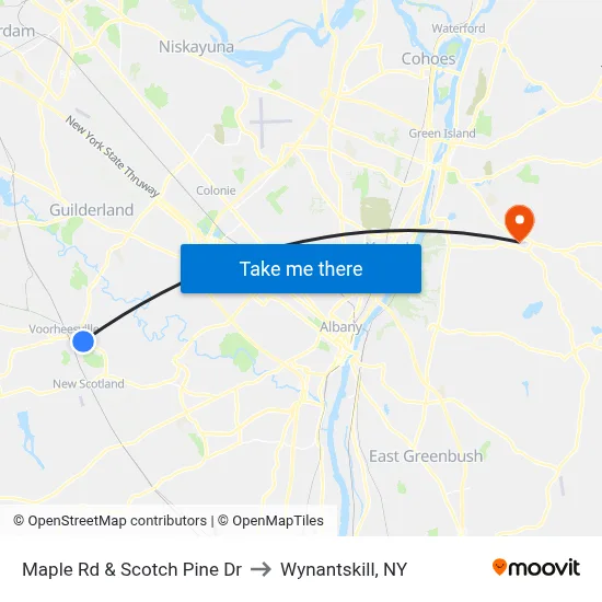 Maple Rd & Scotch Pine Dr to Wynantskill, NY map