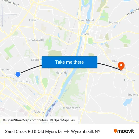 Sand Creek Rd & Old Myers Dr to Wynantskill, NY map