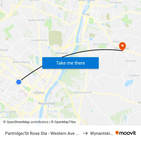 Partridge/St Rose Sta - Western Ave & Partridge St to Wynantskill, NY map