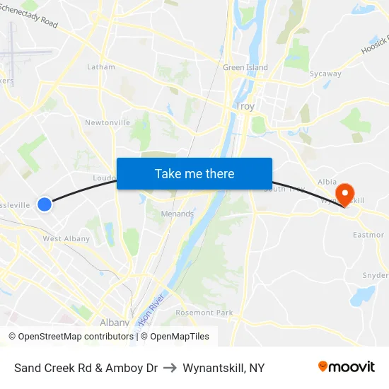 Sand Creek Rd & Amboy Dr to Wynantskill, NY map