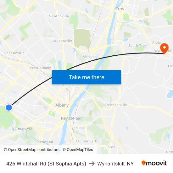 426 Whitehall Rd  (St Sophia Apts) to Wynantskill, NY map