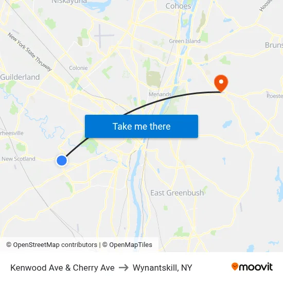 Kenwood Ave & Cherry Ave to Wynantskill, NY map