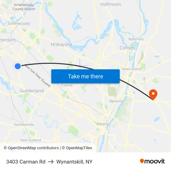 3403 Carman Rd to Wynantskill, NY map