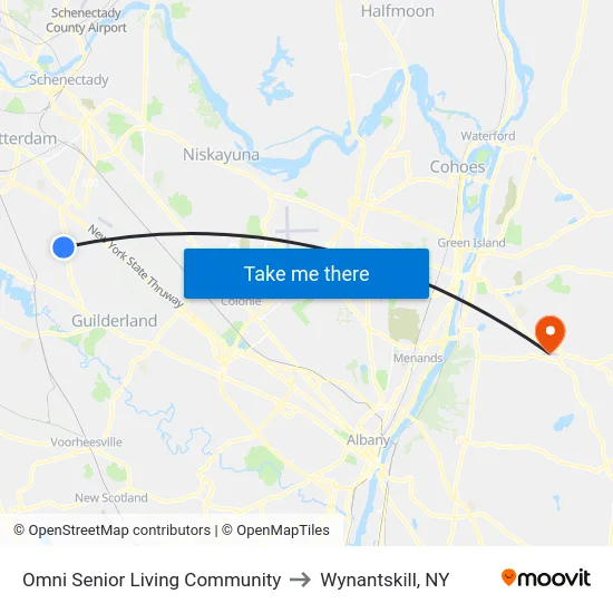 Omni Senior Living Community to Wynantskill, NY map