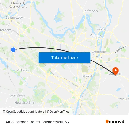 3403 Carman Rd to Wynantskill, NY map