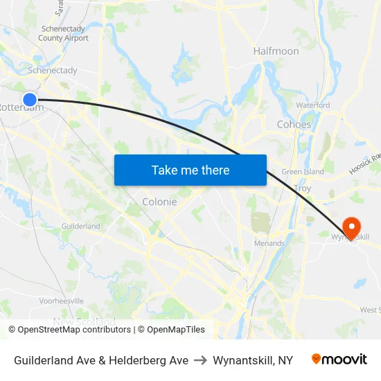 Guilderland Ave & Helderberg Ave to Wynantskill, NY map