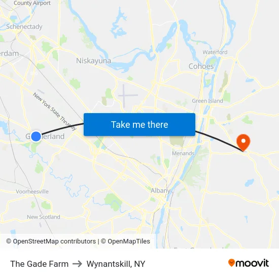 The Gade Farm to Wynantskill, NY map