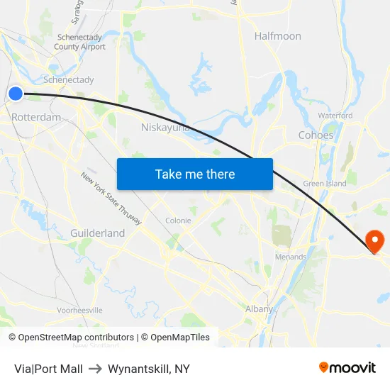 Via|Port Mall to Wynantskill, NY map