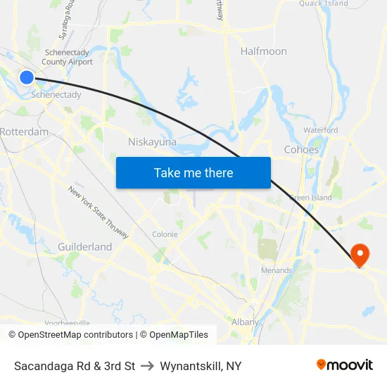 Sacandaga Rd & 3rd St to Wynantskill, NY map