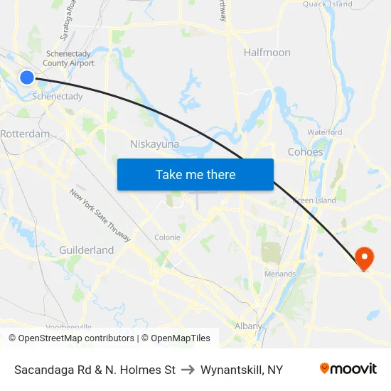 Sacandaga Rd & N. Holmes St to Wynantskill, NY map