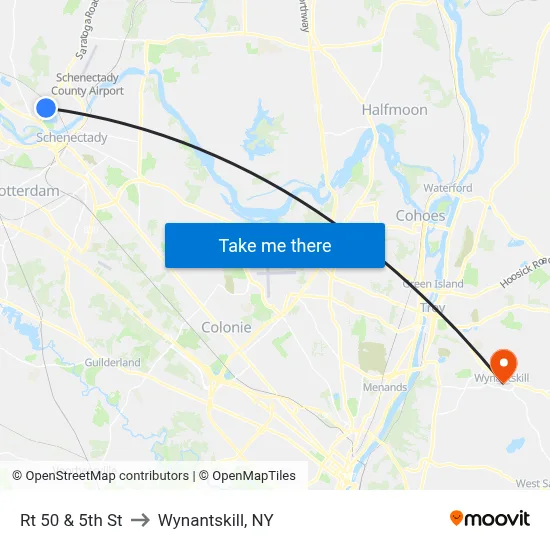 Rt 50  & 5th St to Wynantskill, NY map