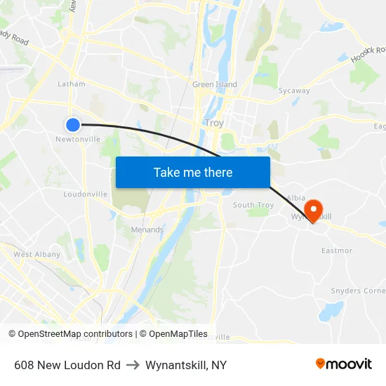 608 New Loudon Rd to Wynantskill, NY map