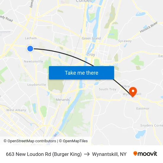 663 New Loudon Rd (Burger King) to Wynantskill, NY map