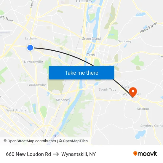 660 New Loudon Rd to Wynantskill, NY map