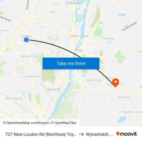 727 New Loudon Rd (Northway Toyota) to Wynantskill, NY map