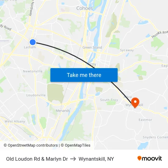 Old Loudon Rd & Marlyn Dr to Wynantskill, NY map