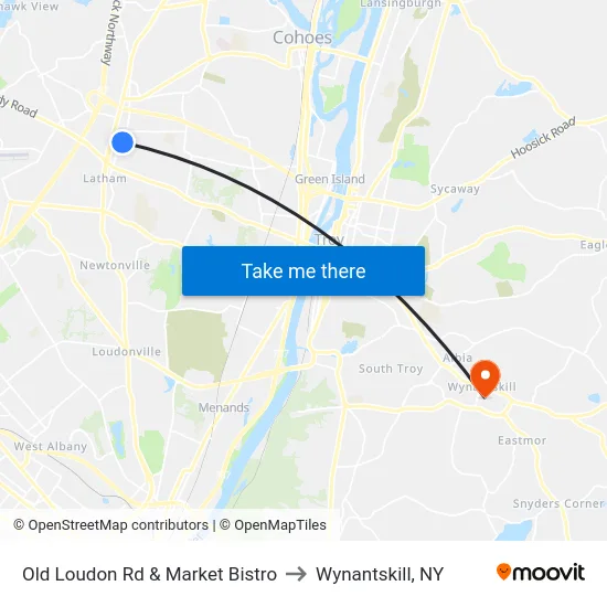 Old Loudon Rd & Market Bistro to Wynantskill, NY map