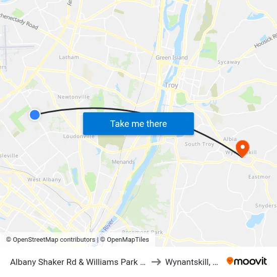 Albany Shaker Rd & Williams Park Rd to Wynantskill, NY map