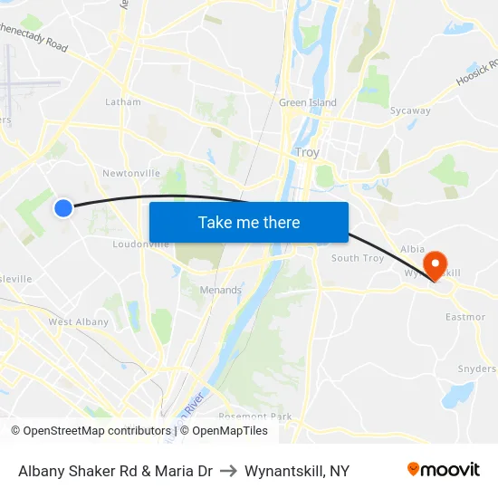 Albany Shaker Rd & Maria Dr to Wynantskill, NY map