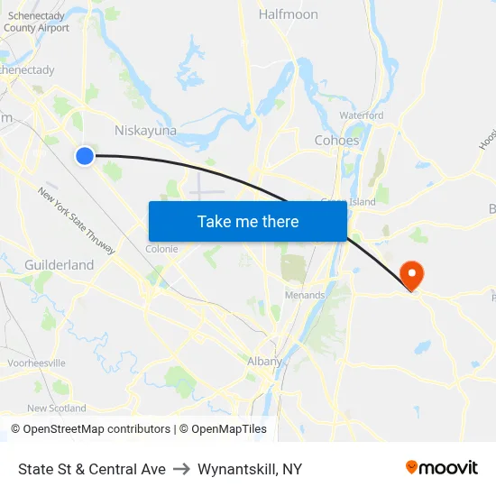 State St & Central Ave to Wynantskill, NY map