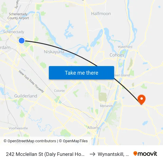 242 Mcclellan St (Daly Funeral Home) to Wynantskill, NY map