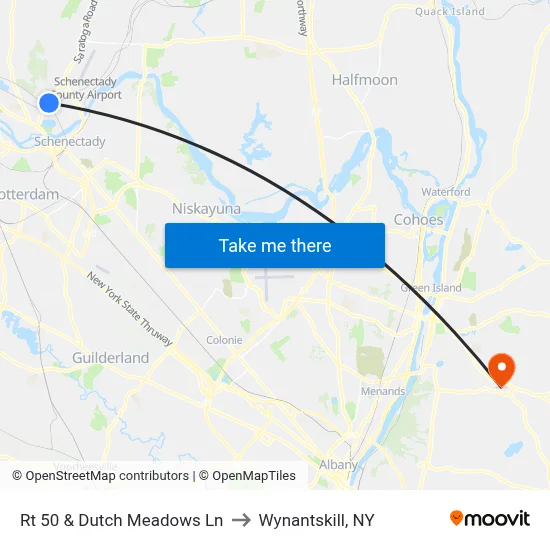 Rt 50 & Dutch Meadows Ln to Wynantskill, NY map