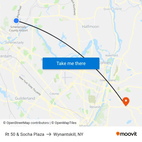 Rt 50 & Socha Plaza to Wynantskill, NY map