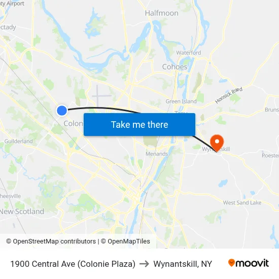 1900 Central Ave (Colonie Plaza) to Wynantskill, NY map