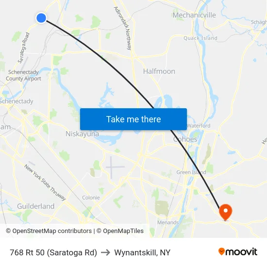 768 Rt 50 (Saratoga Rd) to Wynantskill, NY map
