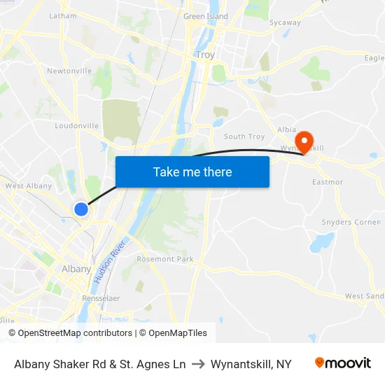 Albany Shaker Rd & St. Agnes Ln to Wynantskill, NY map