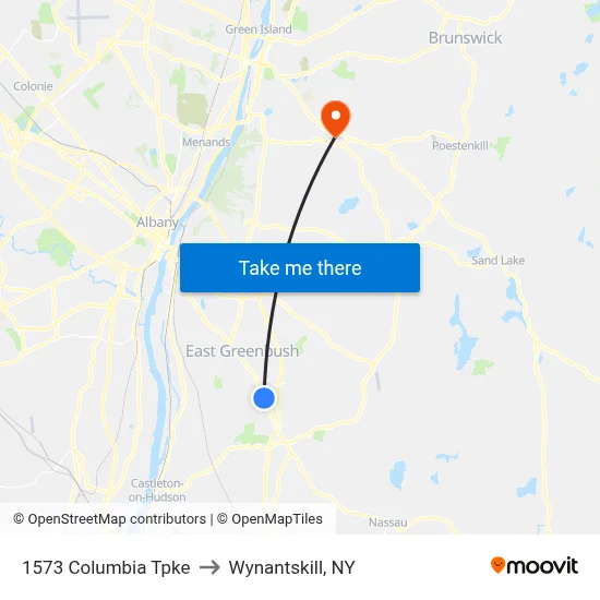 1573 Columbia Tpke to Wynantskill, NY map