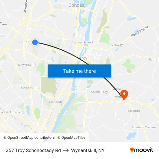 357 Troy Schenectady Rd to Wynantskill, NY map