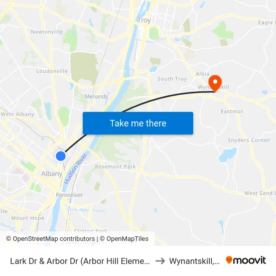 Lark Dr & Arbor Dr (Arbor Hill Elementary) to Wynantskill, NY map