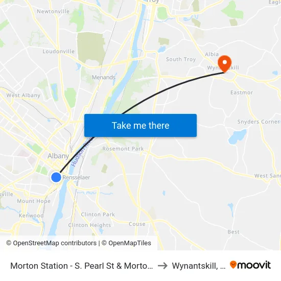 Morton Station - S. Pearl St & Morton  Ave to Wynantskill, NY map