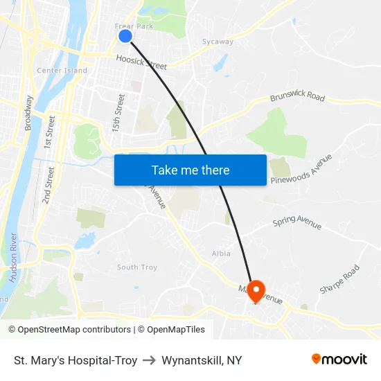 St. Mary's Hospital-Troy to Wynantskill, NY map