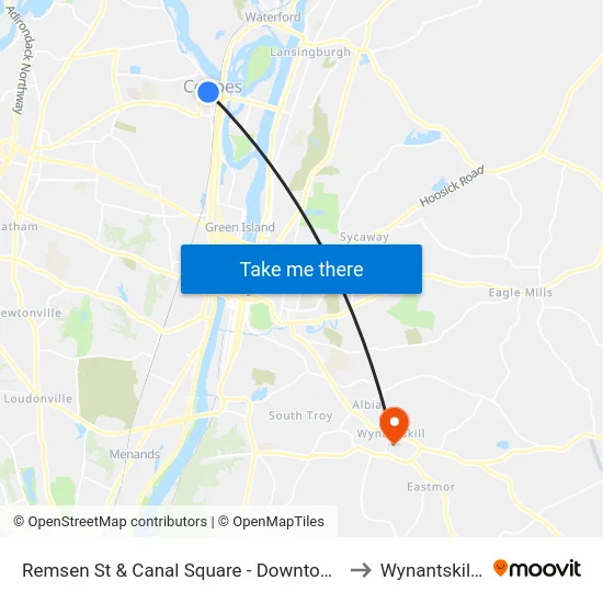 Remsen St & Canal Square - Downtown Cohoes to Wynantskill, NY map