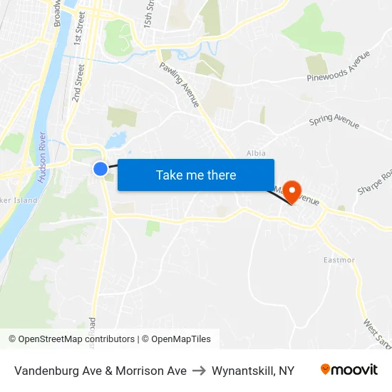 Vandenburg Ave & Morrison Ave to Wynantskill, NY map