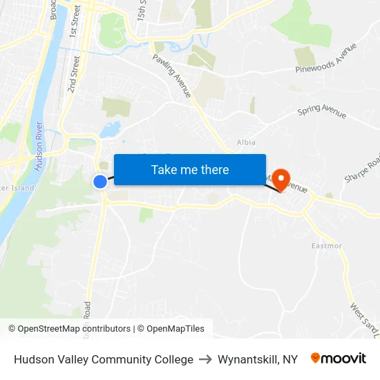 Hudson Valley Community College to Wynantskill, NY map