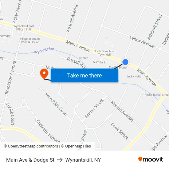Main Ave & Dodge St to Wynantskill, NY map