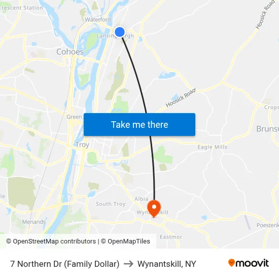 7 Northern Dr (Family Dollar) to Wynantskill, NY map