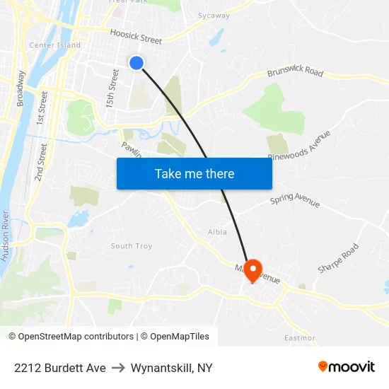 2212  Burdett Ave to Wynantskill, NY map