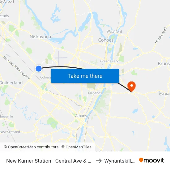 New Karner Station - Central Ave & Rt 155 to Wynantskill, NY map