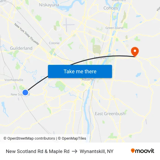 New Scotland Rd & Maple Rd to Wynantskill, NY map